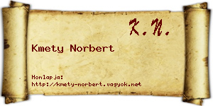 Kmety Norbert névjegykártya